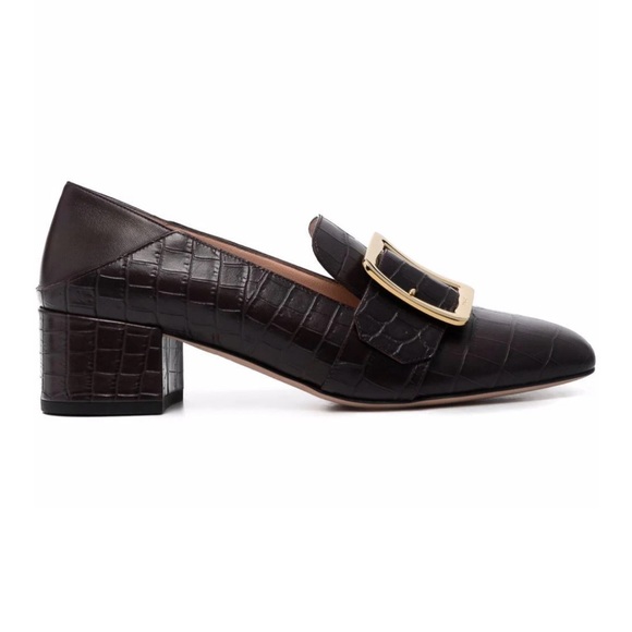 Bally crocodile-effect heeled loafers - Picture 2 of 6